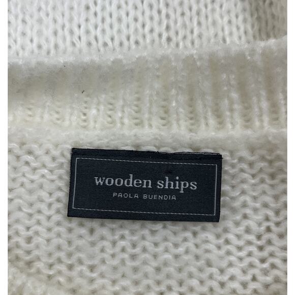 Wooden Ships Cream Pax Star Crew Neck Sweater Women’s Size S/M Small Medium - Picture 6 of 7